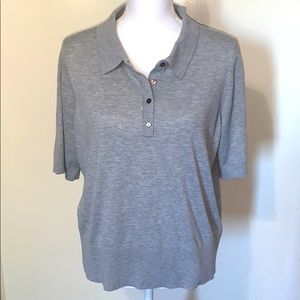 H&M Women’s Gray Fine Knit Polo Shirt